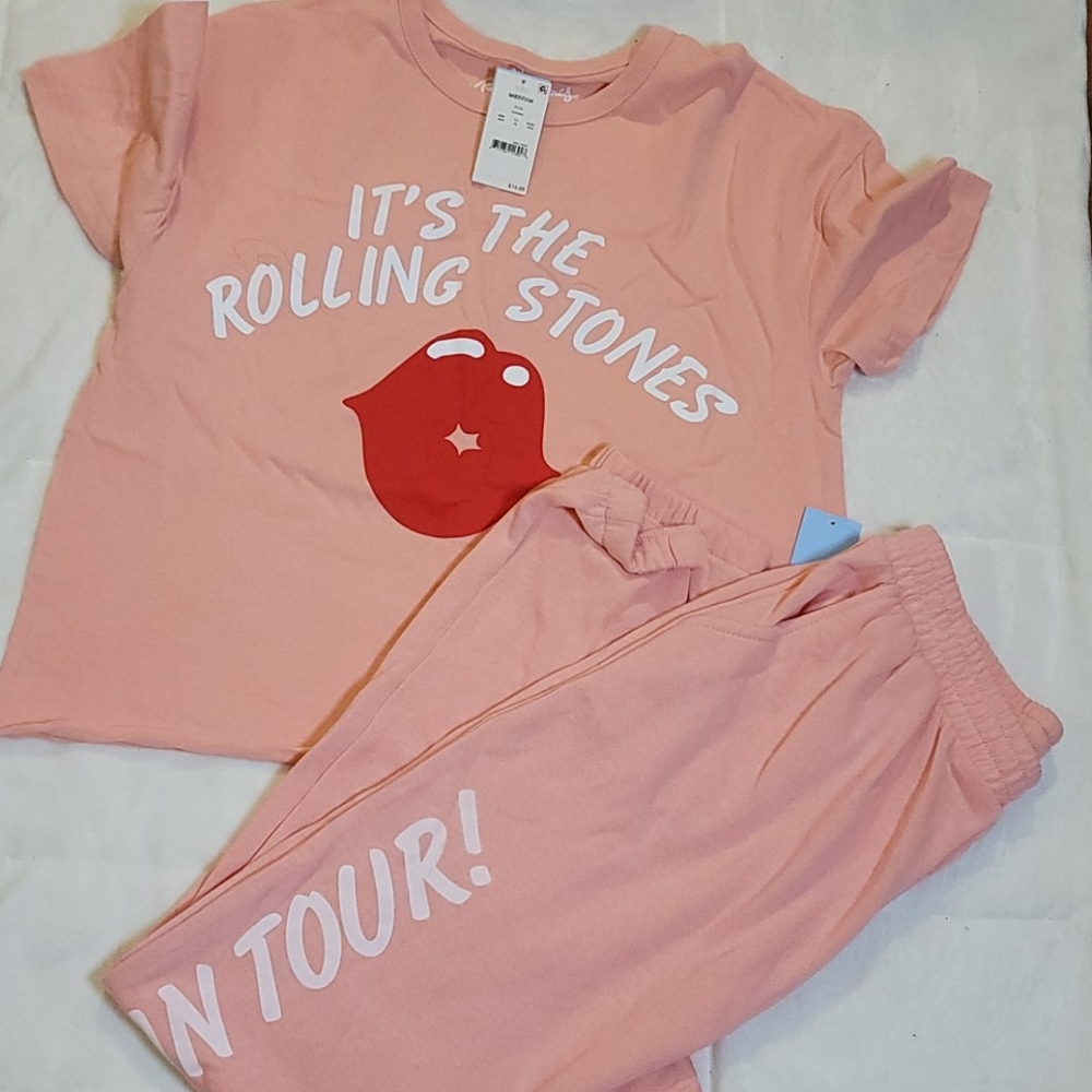 The Rolling Stones Sweatpants & T-Shirt Set XXL - Picture 2 of 4
